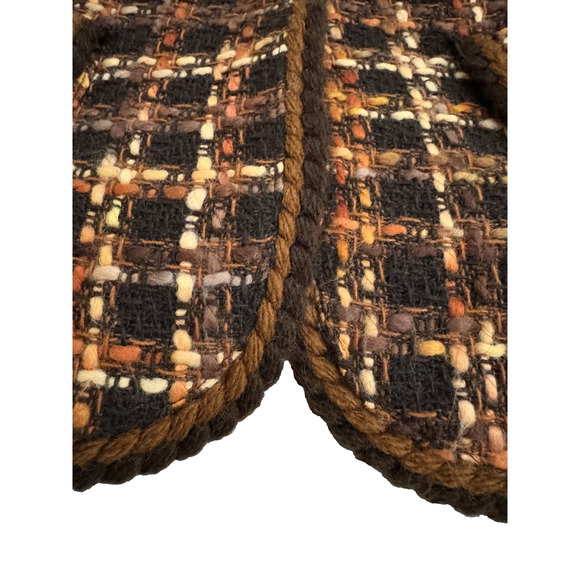 Allen Schwartz Blazer 10 Black Orange Boucle Tweed Woven Jacket Vintage Y2K - Picture 4 of 13